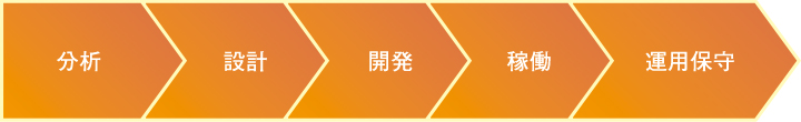 分析　設計　開発　稼働　運用保守